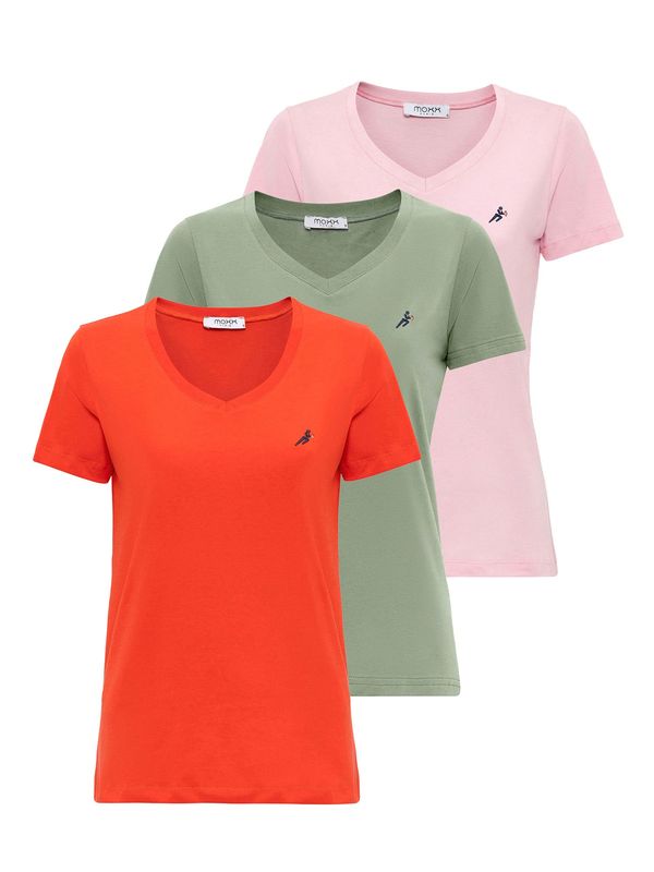 Moxx Paris Moxx Paris Majica  oliva / roza / rdeča / črna