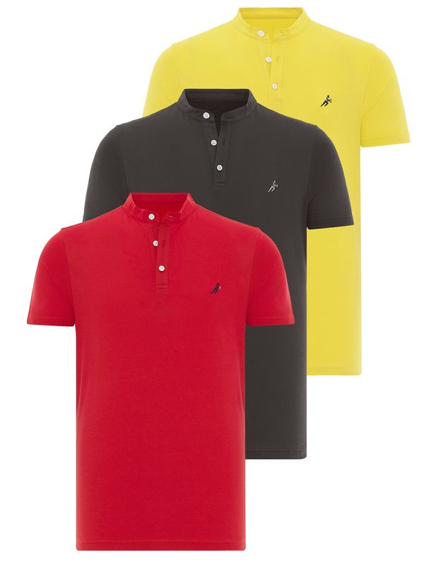 Moxx Paris Moxx Paris Majica 'TILBURG'  rumena / temno siva / živo rdeča