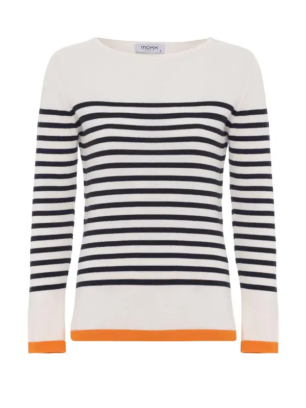 Moxx Paris Moxx Paris Pulover  ecru / mornarska / oranžna