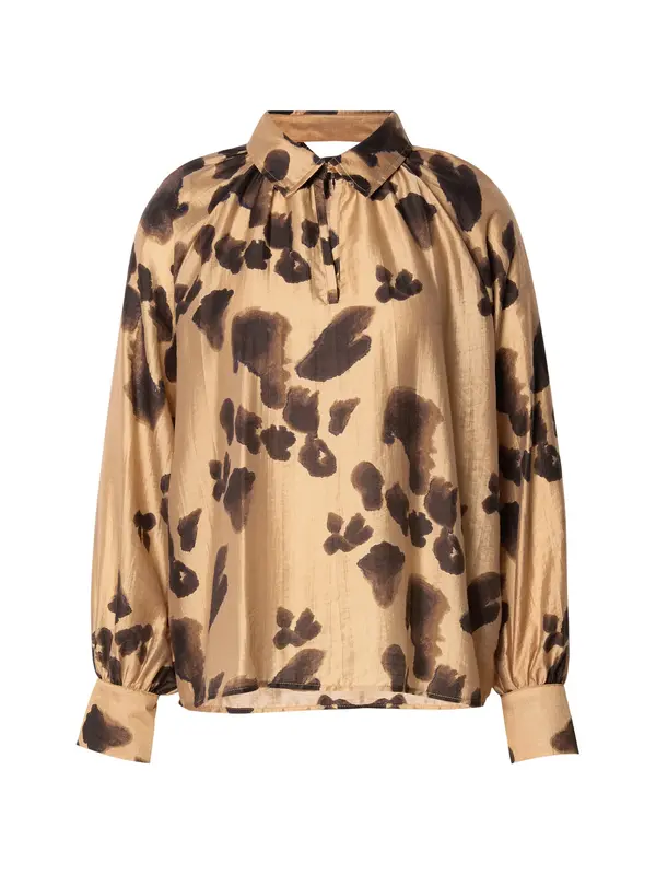 MSCH COPENHAGEN MSCH COPENHAGEN Bluza 'Nilla Romina'  rjava / kapučino / temno rjava