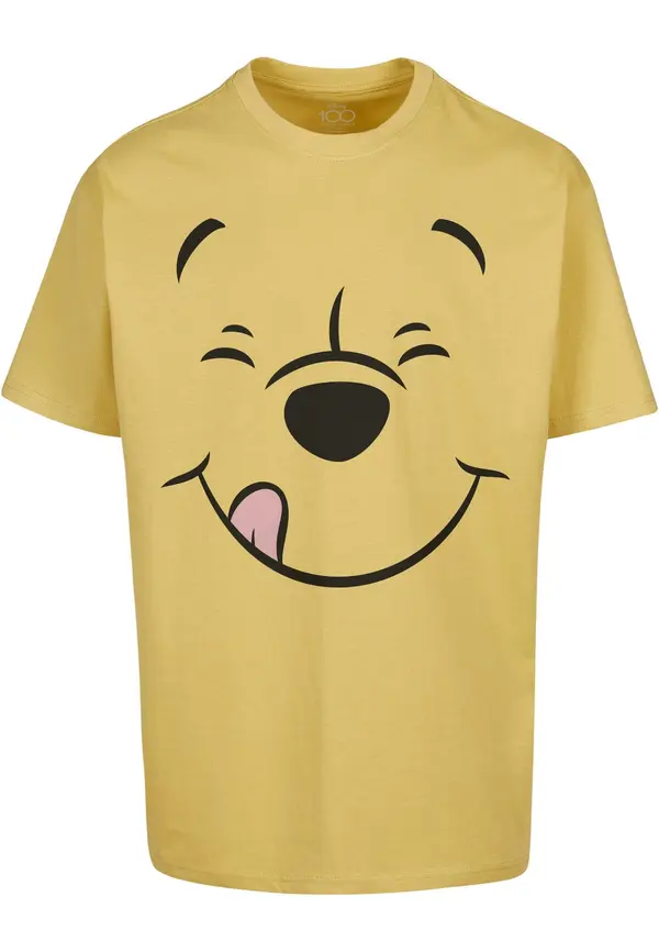 MT Upscale MT Upscale Majica 'Disney 100 Winnie Pooh Face'  limona / svetlo roza / črna
