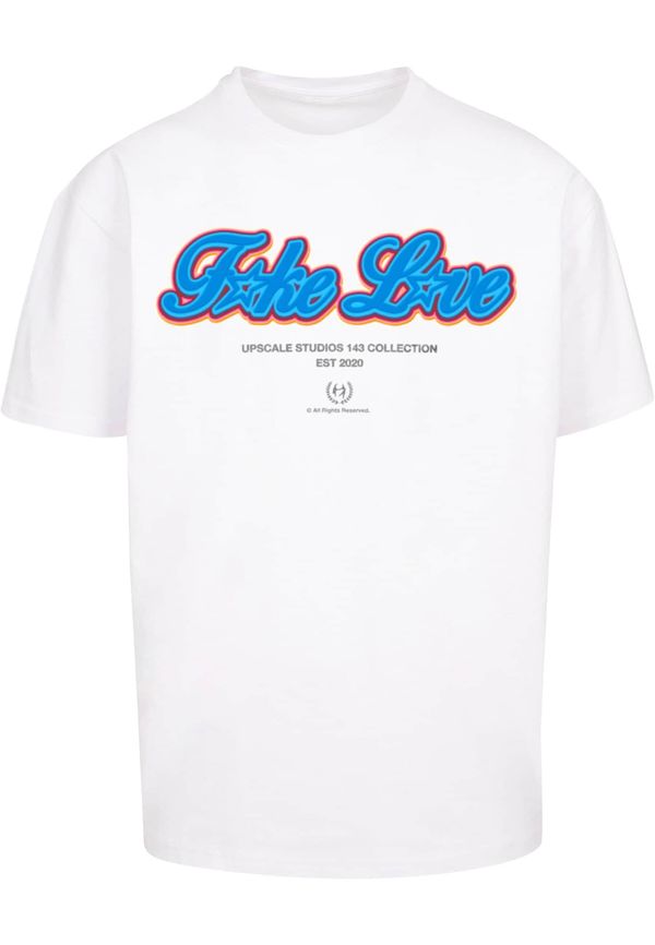 MT Upscale MT Upscale Majica 'F*ke L*ve'  modra / siva / oranžna / bela