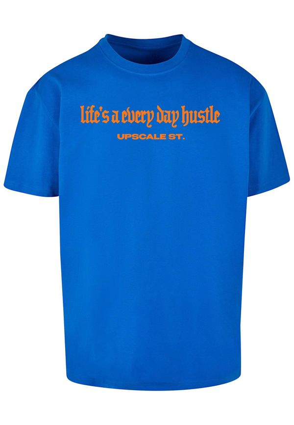 MT Upscale MT Upscale Majica 'Hustle'  kobalt modra / svetlo lila / oranžna / črna