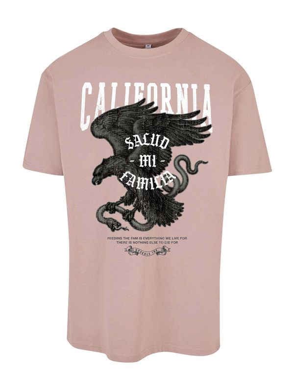 MT Upscale MT Upscale Majica 'La Familia'  staro roza / črna / bela