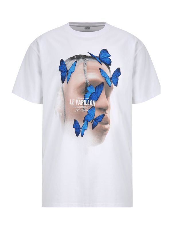 MT Upscale MT Upscale Majica 'Le Papillon'  nude / kraljevo modra / črna / bela