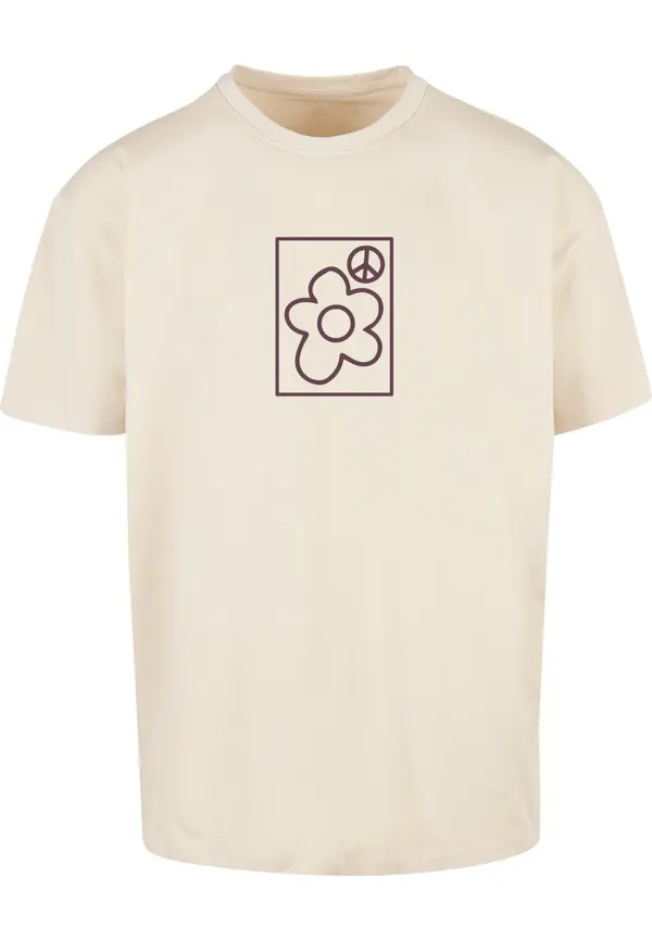 MT Upscale MT Upscale Majica 'More Peace'  kremna / temno rjava