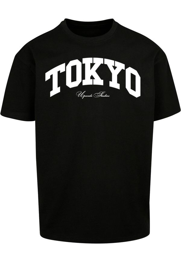 MT Upscale MT Upscale Majica 'Tokyo College'  črna / bela