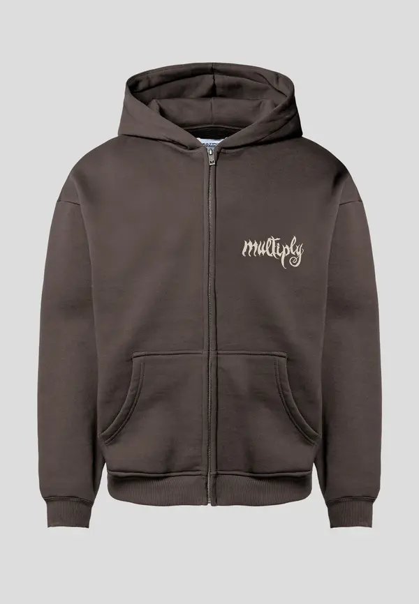 Multiply Apparel Multiply Apparel Jopa na zadrgo 'Law Of Nature'  bež / temno rjava