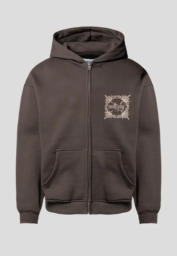 Multiply Apparel Multiply Apparel Jopa na zadrgo 'Regalia'  bež / temno rjava