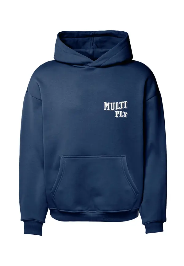 Multiply Apparel Multiply Apparel Majica 'Pennant'  mornarska / bela