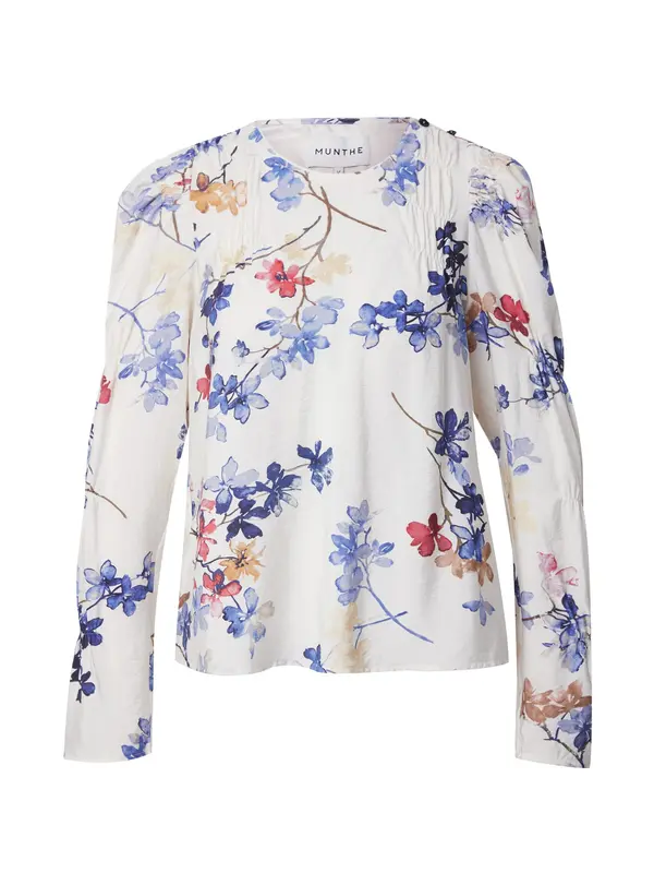 Munthe Munthe Bluza 'FREWIN'  svetlo bež / modra / marine / rdeča