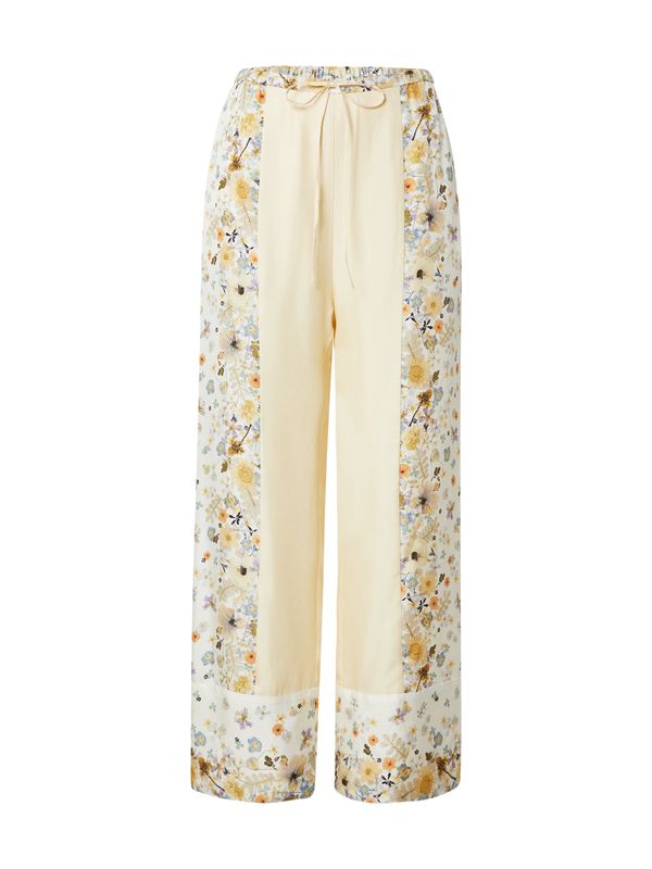 Munthe Munthe Hlače 'FABERT'  bež / svetlo modra / rumena / bela