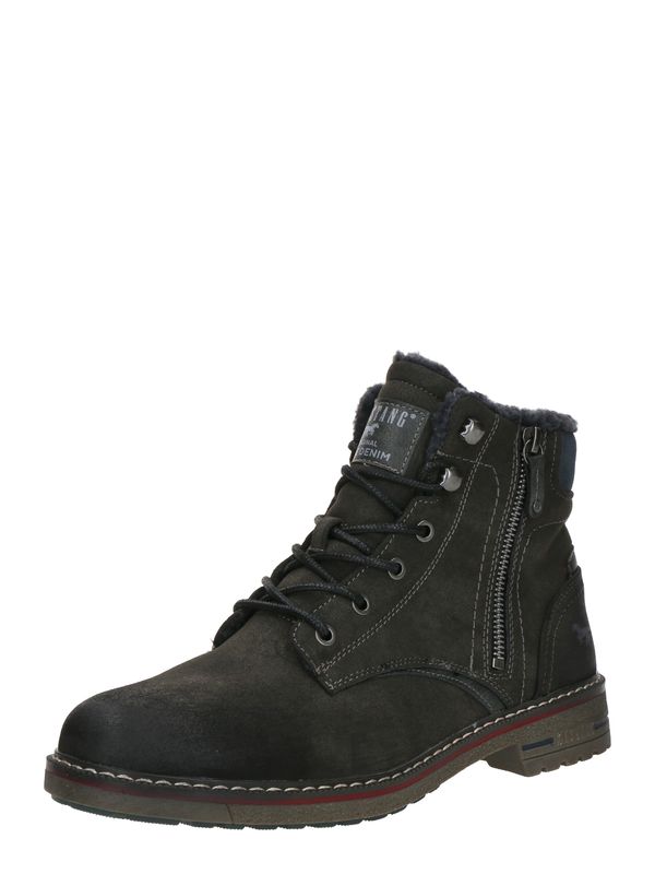 MUSTANG MUSTANG Gležnarji z vezalkami  temno siva