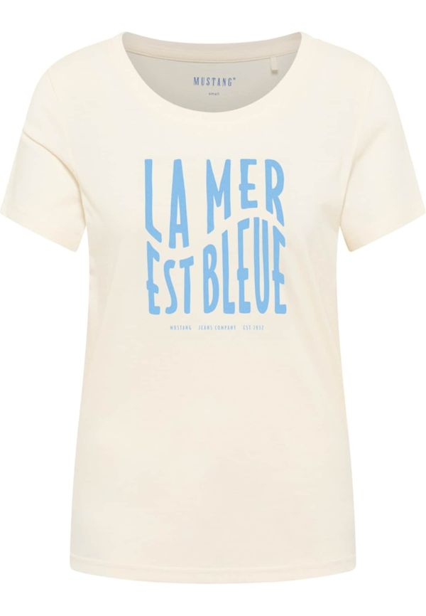 MUSTANG MUSTANG Majica 'ALMA'  azur / volneno bela