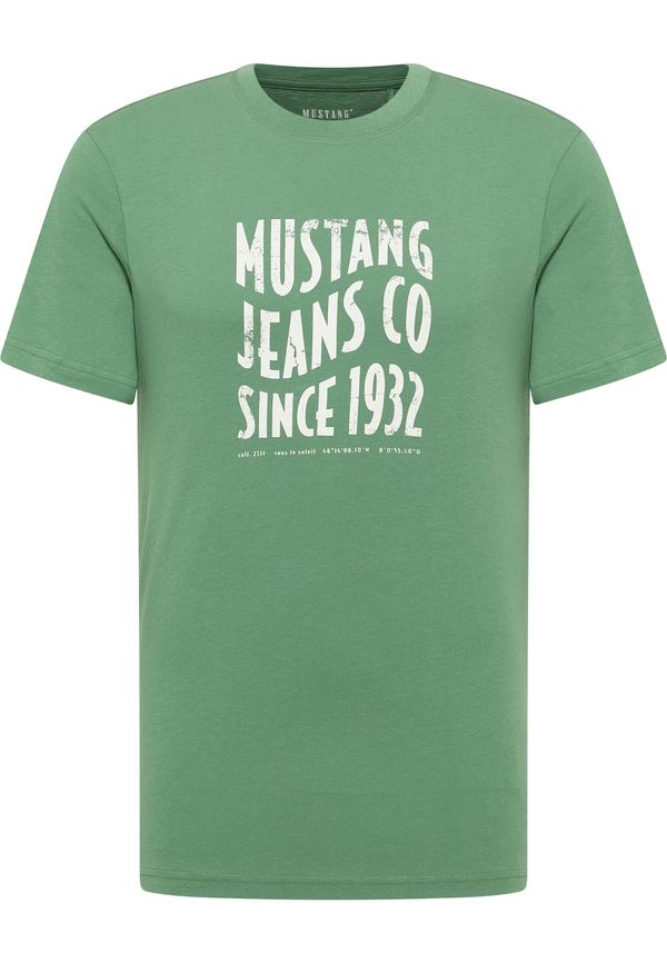 MUSTANG MUSTANG Majica 'AUSTIN'  zelena / bela
