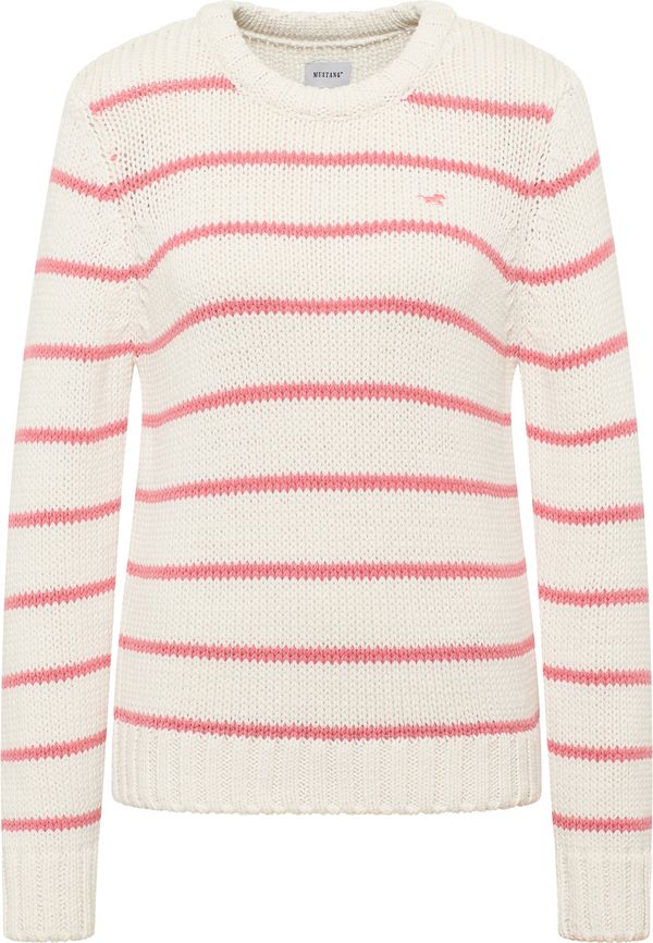 MUSTANG MUSTANG Pulover 'SILAS'  svetlo roza / bela