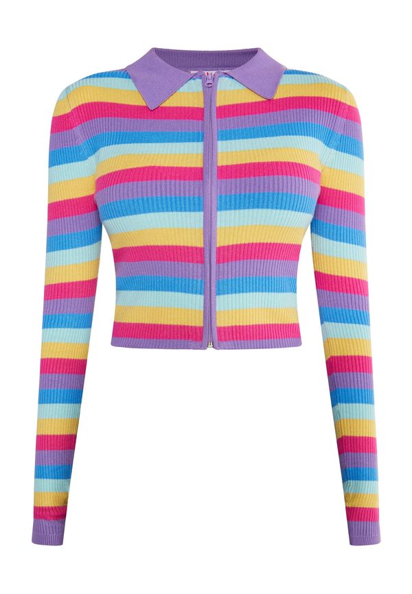 MYMO MYMO Pletena jopa 'Blonda'  modra / rumena / majnica / roza