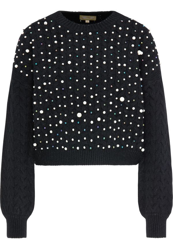 MYMO MYMO Pulover  mešane barve / črna / biserno bela