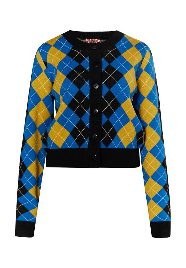 myMo ROCKS myMo ROCKS Pletena jopa 'Blonda'  modra / kari / črna