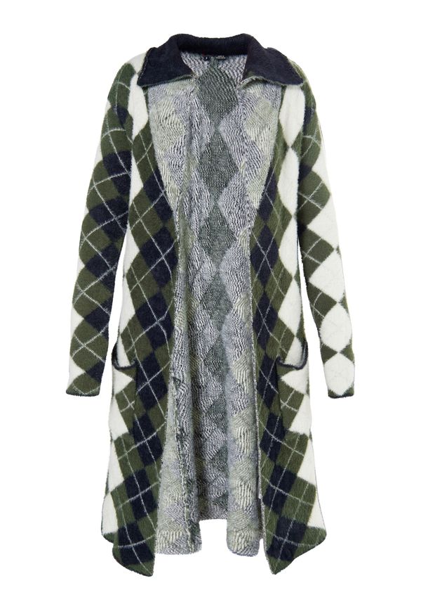 myMo ROCKS myMo ROCKS Pletena jopa  oliva / črna / bela