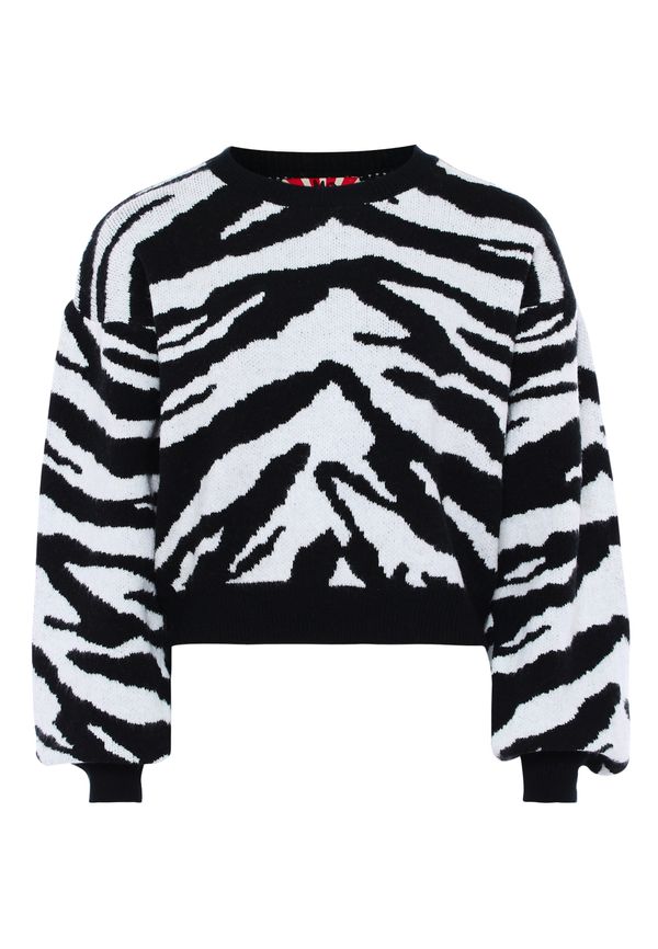 myMo ROCKS myMo ROCKS Pulover  črna / volneno bela