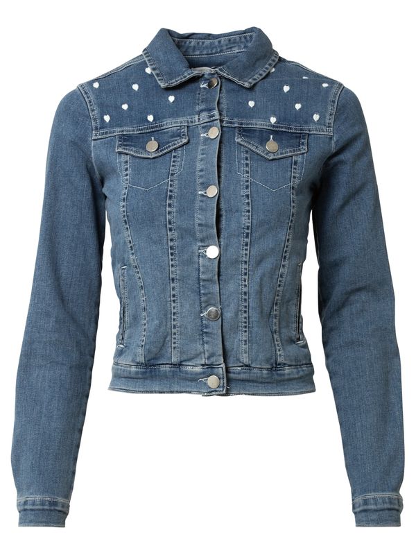 NAF NAF NAF NAF Prehodna jakna 'GHEART'  moder denim / bela