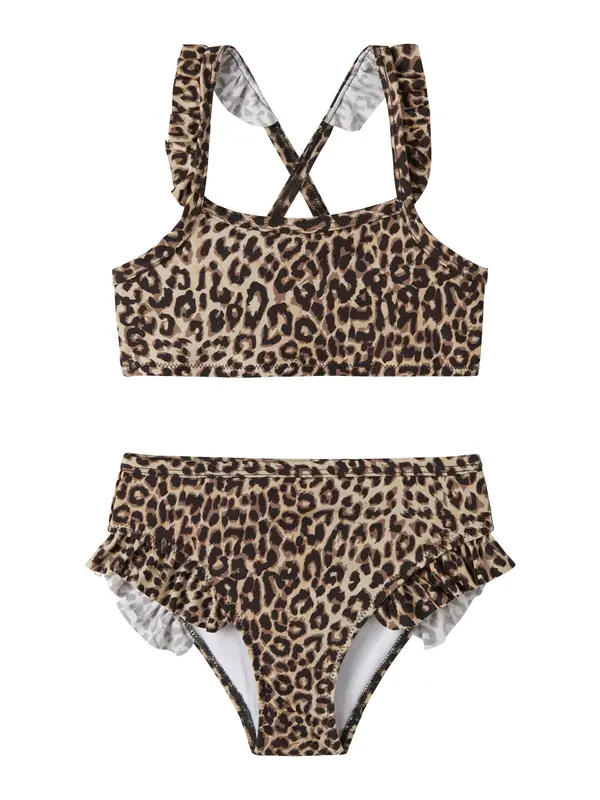 NAME IT NAME IT Bikini 'NMFZANIMAL'  svetlo rjava / temno rjava / črna