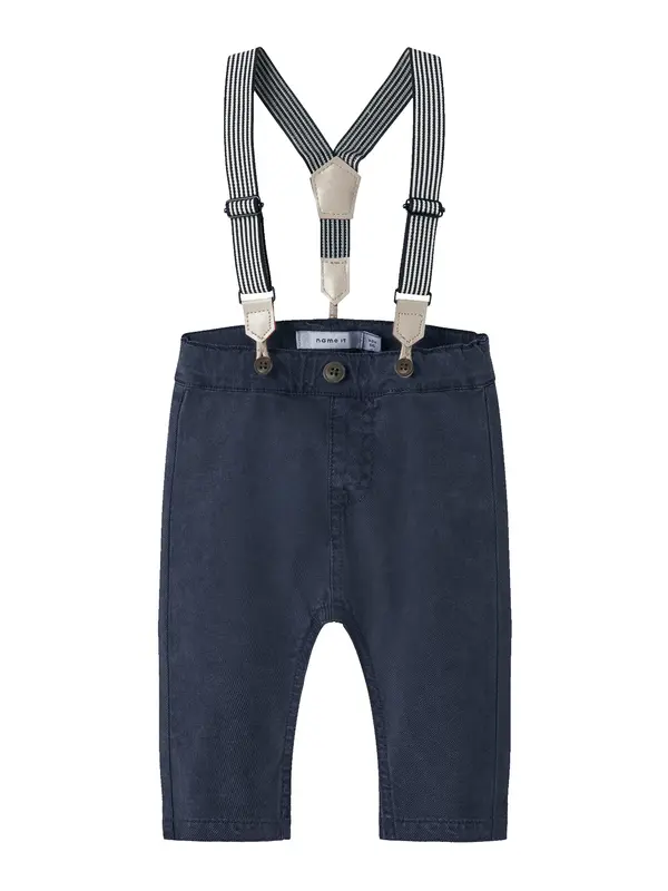 NAME IT NAME IT Hlače z naramnicami 'NBMBEN'  ecru / moder denim
