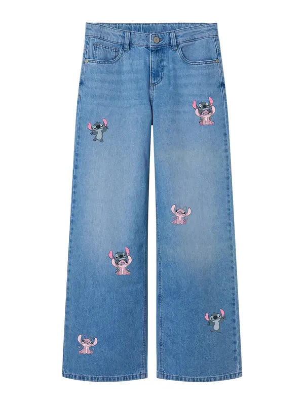 NAME IT NAME IT Kavbojke 'NKF STITCH''  moder denim / siva / mauve / roza