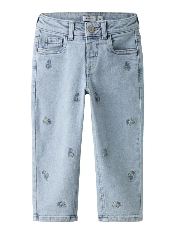 NAME IT NAME IT Kavbojke 'NMFBella'  moder denim / svetlo zelena / sivka