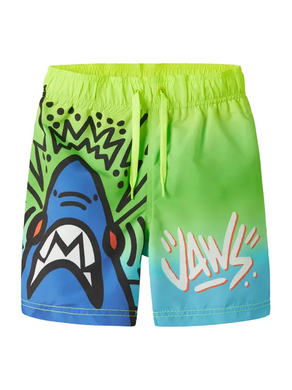NAME IT NAME IT Kratke kopalne hlače 'NKMMagnus Jaws'  modra / apno / svetlo zelena / črna