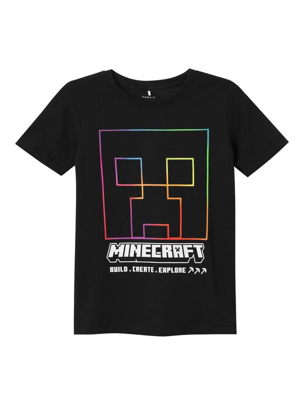 NAME IT NAME IT Majica 'Jinko Minecraft'  lila / ognjeno rdeča / črna / bela