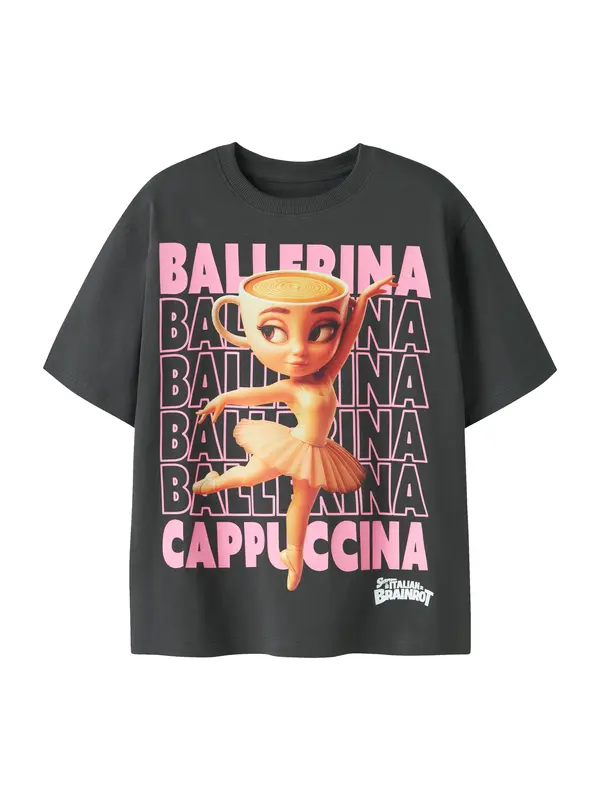 NAME IT NAME IT Majica 'NKFAida Brainr'  oranžna / pastelno roza / črna / bela