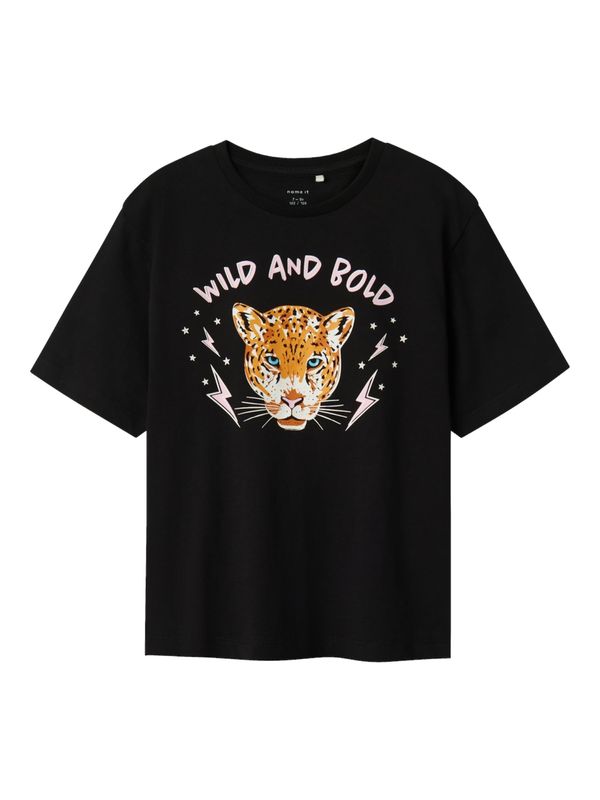 NAME IT NAME IT Majica 'NKFBETRIA'  oranžna / pastelno roza / črna / bela