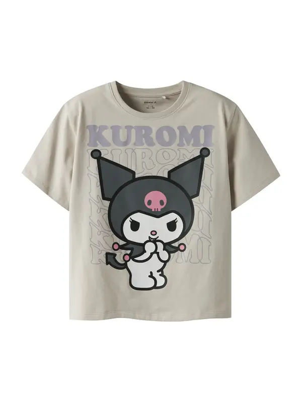 NAME IT NAME IT Majica 'NKFDYKRA KUROMI'  temno siva / grafit / svetlo lila / bela