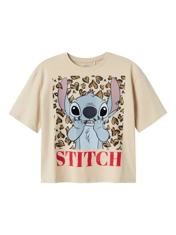 NAME IT NAME IT Majica 'NKFJixi Stitch'  bež / umbra / mauve / rdeča