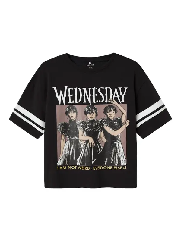 NAME IT NAME IT Majica 'NKFJixina Wednesday'  kit / rumena / črna / bela