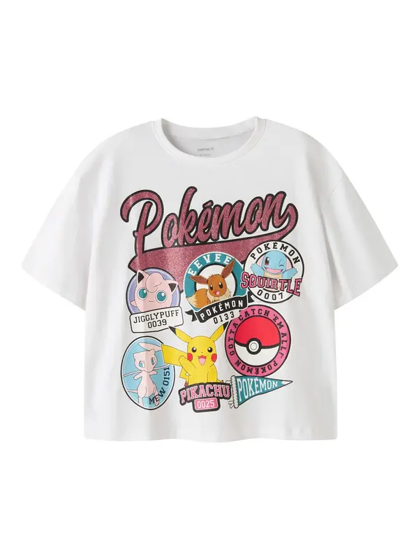 NAME IT NAME IT Majica 'NKFJylal Pokemon'  azur / rumena / magenta / bela