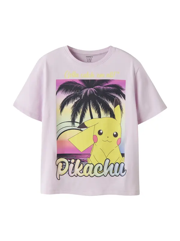 NAME IT NAME IT Majica 'NKFMuba Pokemon'  rumena / majnica / fuksija / črna