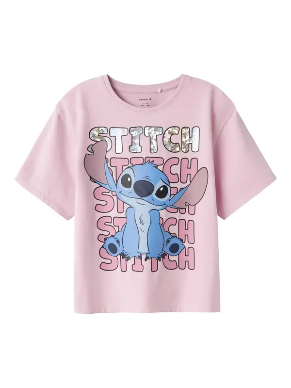 NAME IT NAME IT Majica 'NKFNyri Stitch'  svetlo modra / staro roza / svetlo roza / srebrna