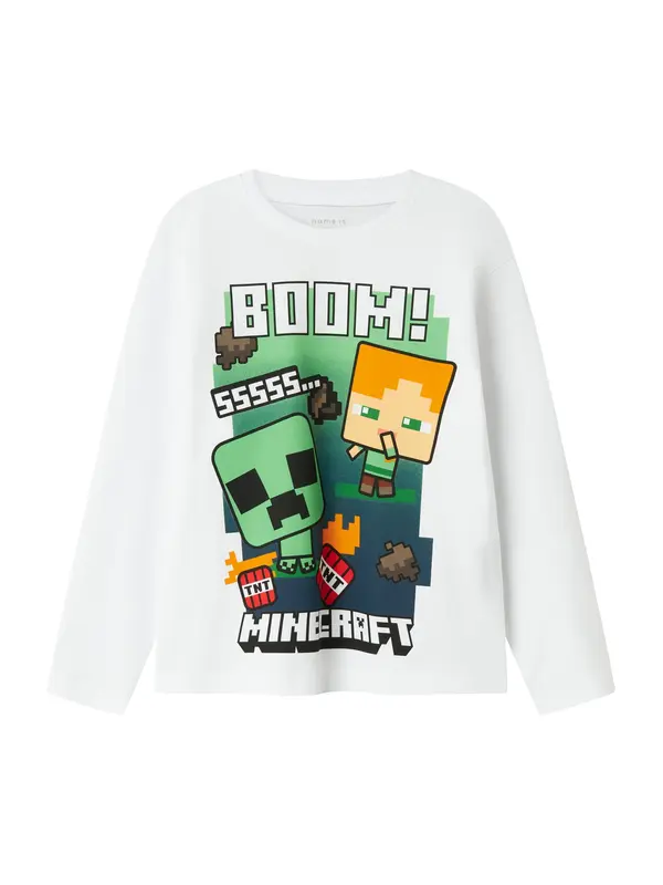 NAME IT NAME IT Majica 'NKMac Minecraft'  zelena / oranžna / črna / bela