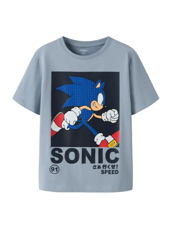 NAME IT NAME IT Majica 'NKMActis Sonic'  opal / kraljevo modra / rdeča / črna