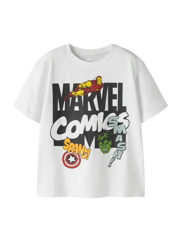NAME IT NAME IT Majica 'NKMALFI MARVEL'  rumena / zelena / črna / bela
