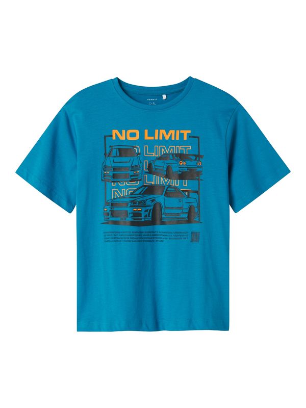 NAME IT NAME IT Majica 'NKMBENNIBO'  modra / oranžna / črna