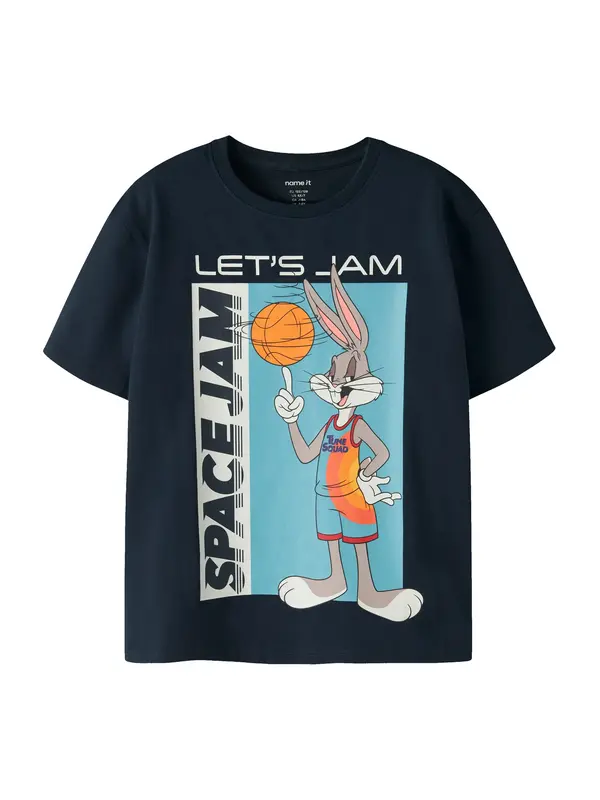 NAME IT NAME IT Majica 'NKMFLY SPACEJAM'  mornarska / nebeško modra / oranžna / bela