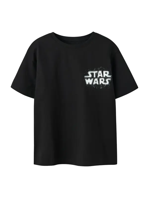 NAME IT NAME IT Majica 'NKMFRode Starwars'  črna / bela