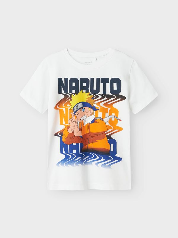 NAME IT NAME IT Majica 'NKMFUKAS NARUTO'  temno modra / rumena / oranžna / bela