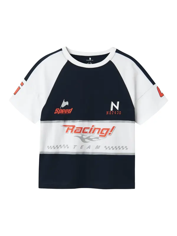 NAME IT NAME IT Majica 'NKMHarli'  marine / siva / rdeča / bela