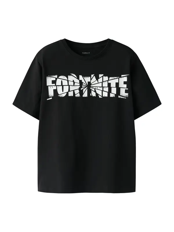 NAME IT NAME IT Majica 'NKMJAMBA FORTNITE'  črna / bela