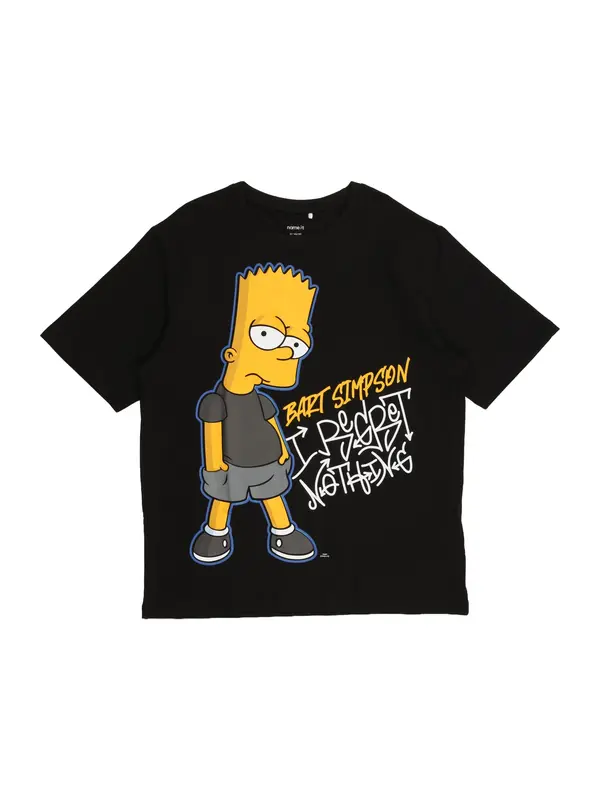 NAME IT NAME IT Majica 'NKMJUDA SIMPSONS'  rumena / siva / črna